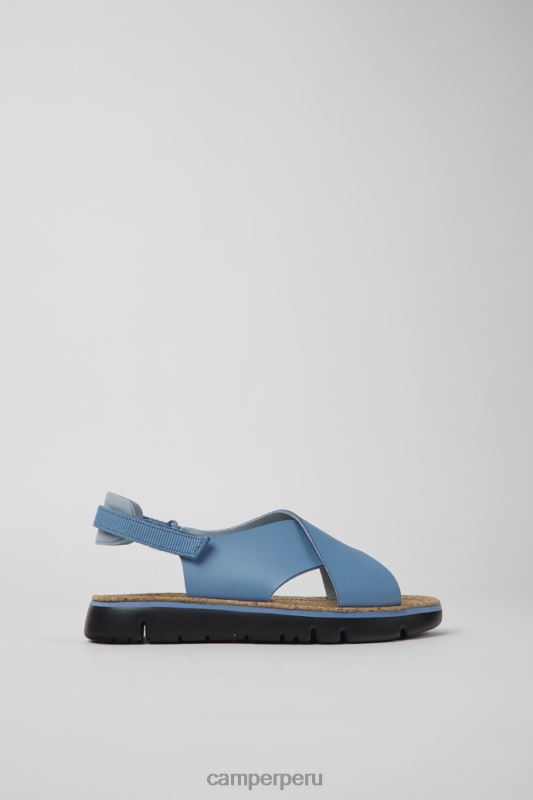 azul BX628868 Camper Sandalias de diseño oruga de piel y textil color azul para mujer.