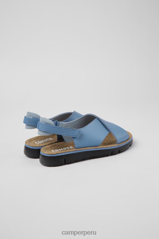 azul BX628868 Camper Sandalias de diseño oruga de piel y textil color azul para mujer.