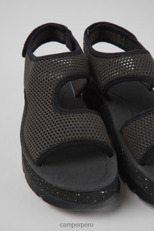 gris BX628853 Camper Sandalias de diseño oruga up textil gris para mujer.