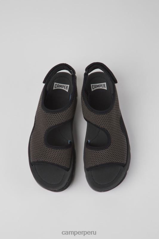 gris BX628853 Camper Sandalias de diseño oruga up textil gris para mujer.