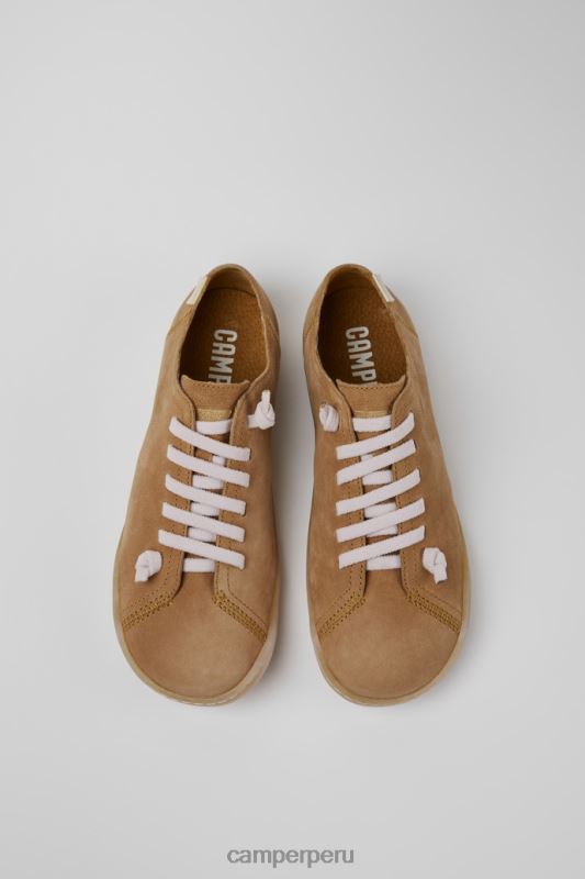 marrón BX62820 Camper Zapatos exclusivos de piel marrón peu para mujer.