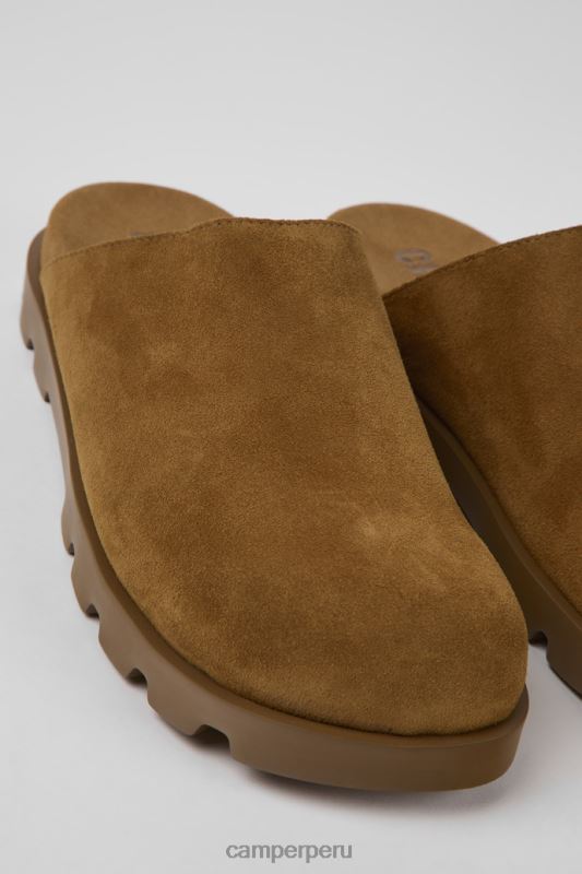 marrón BX628840 Camper Sandalia brutus de diseño zuecos de piel marrón para mujer