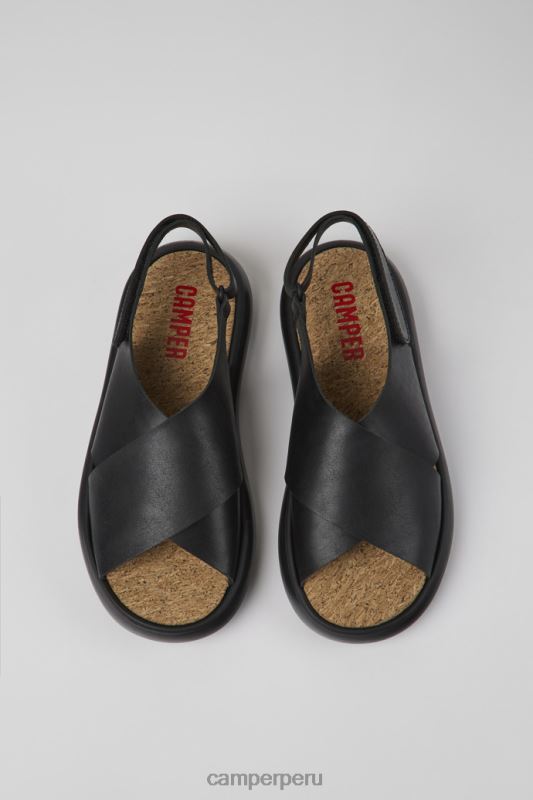 negro BX628872 Camper Sandalias pelotas flota de diseño en piel color negro para mujer.