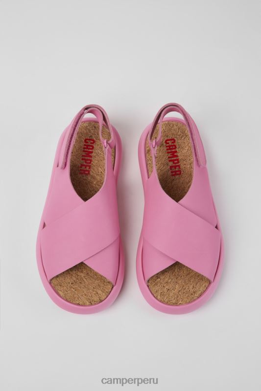 rosa BX628873 Camper Sandalias pelotas flota de piel de diseño rosa para mujer.