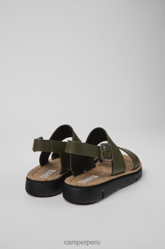 verde BX628831 Camper exclusivas sandalias de piel verde oruga para mujer