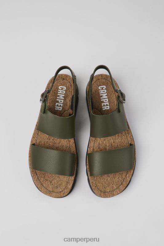 verde BX628831 Camper exclusivas sandalias de piel verde oruga para mujer
