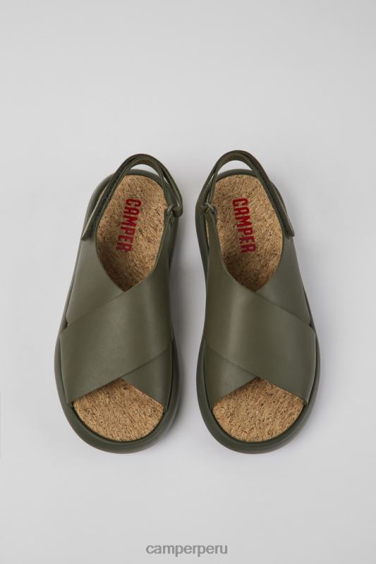 verde BX628874 Camper pelotas flota sandalias de piel verde para mujer novedades