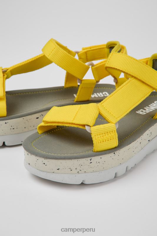 amarillo BX628197 Camper Design oruga up sandalias amarillas con mascotas recicladas para mujer