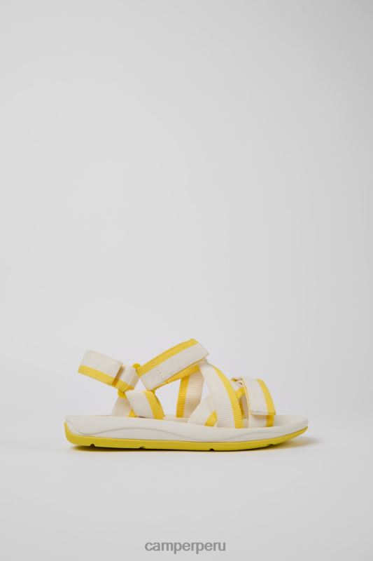blanco BX628217 Camper Combina sandalias para mascotas recicladas en blanco y amarillo para mujer recién llegadas