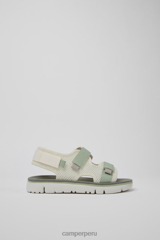 blanco BX628223 Camper exclusivas sandalias oruga blanco verde y gris para mujer