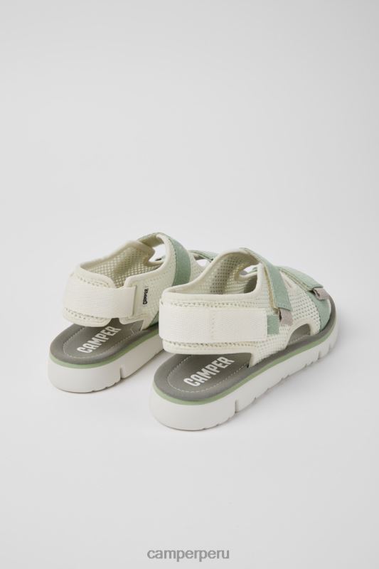 blanco BX628223 Camper exclusivas sandalias oruga blanco verde y gris para mujer