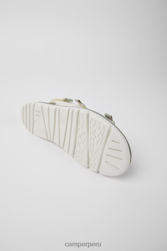 blanco BX628223 Camper exclusivas sandalias oruga blanco verde y gris para mujer