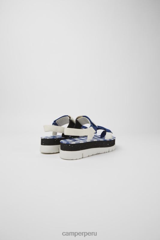 blanco BX628242 Camper Sandalias oruga up de diseño blanco azul y negro para mujer.