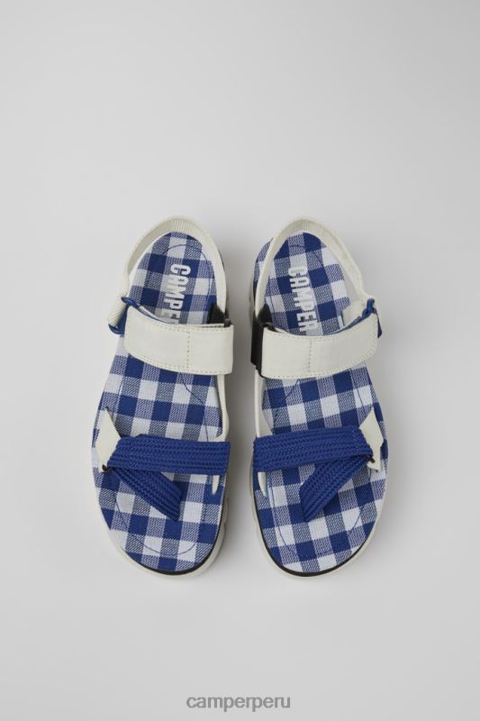 blanco BX628242 Camper Sandalias oruga up de diseño blanco azul y negro para mujer.