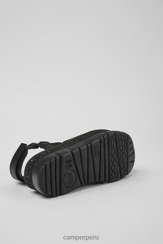 negro BX628196 Camper exclusivas sandalias oruga up de piel color negro para mujer