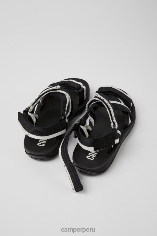 negro BX628215 Camper Sandalias con diseño de mascotas recicladas en blanco y negro a juego para mujer