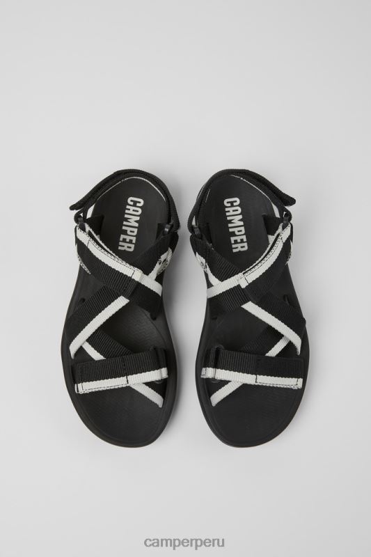 negro BX628215 Camper Sandalias con diseño de mascotas recicladas en blanco y negro a juego para mujer