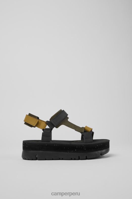negro BX628235 Camper sandalias oruga up de piel negro marrón y verde mujer novedades