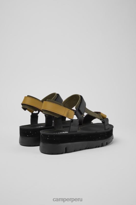 negro BX628235 Camper sandalias oruga up de piel negro marrón y verde mujer novedades