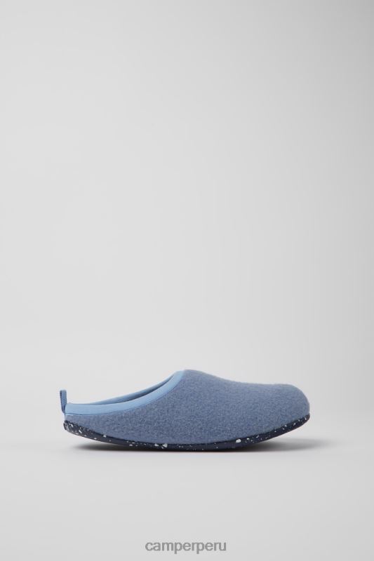 azul BX628249 Camper pantuflas de lana diseño wabi azul para mujer