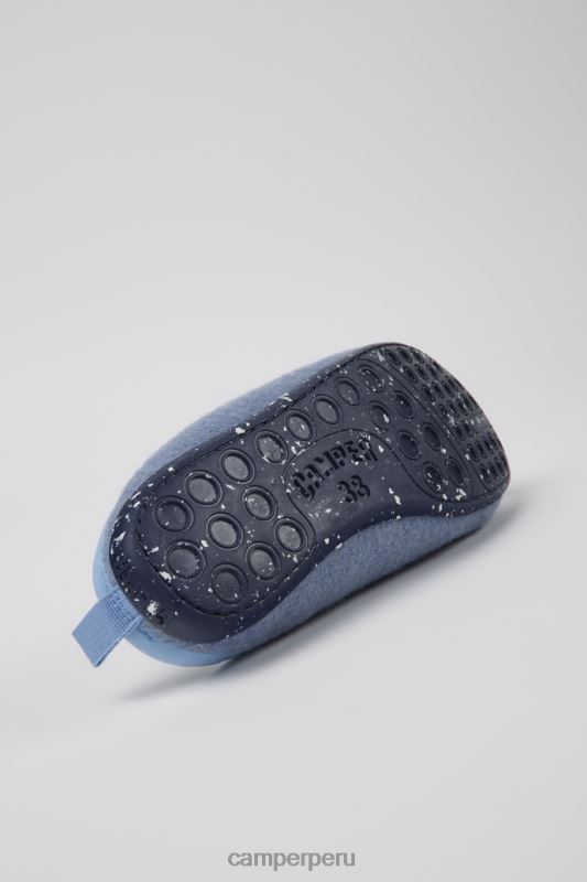 azul BX628249 Camper pantuflas de lana diseño wabi azul para mujer