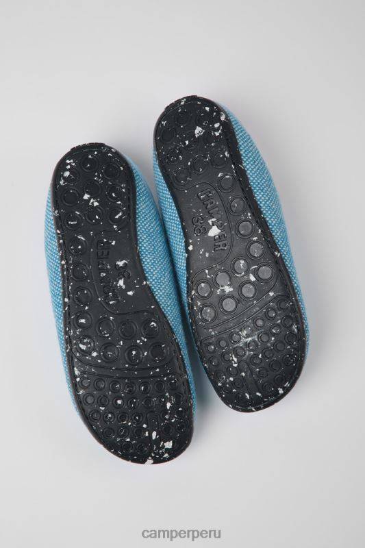 azul BX628253 Camper Zapatillas de casa de lana y viscosa de diseño wabi azul para mujer