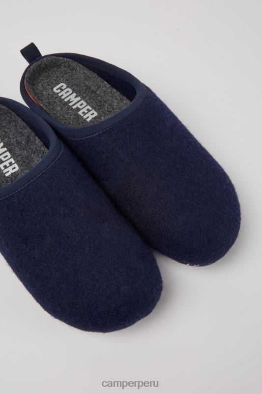 azul BX628258 Camper Zapatillas de casa exclusivas wabi de lana azul para mujer