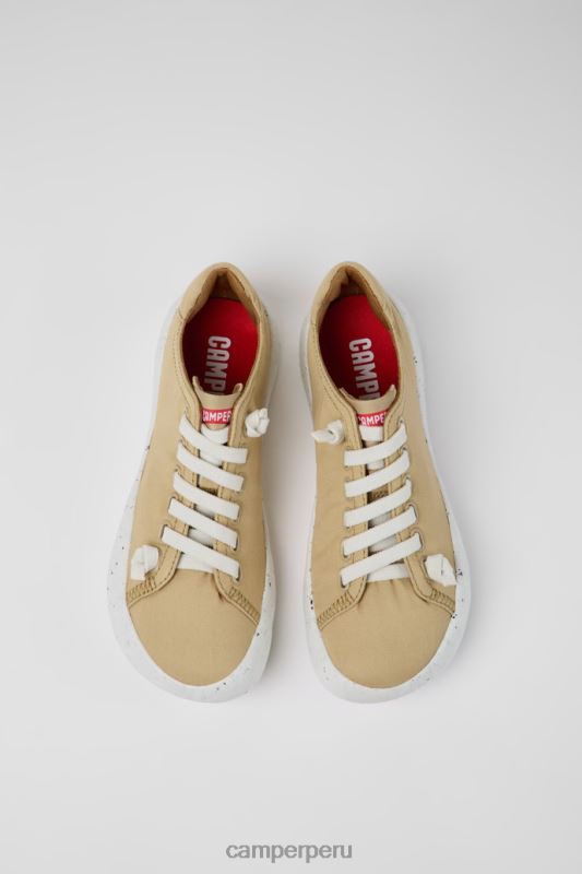 beige BX628679 Camper Zapatillas design peu Stadium de tela beige para mujer