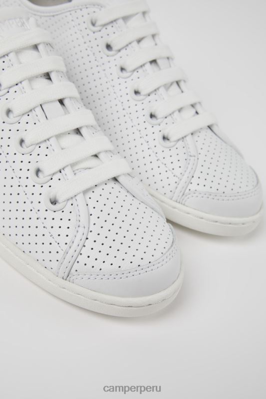 blanco BX628701 Camper Zapatillas exclusivas uno de piel blanca para mujer.
