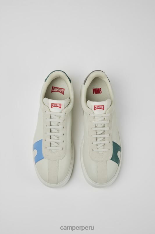 blanco BX628730 Camper zapatillas design twins de piel sin teñir en color blanco para mujer