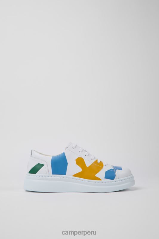 blanco BX628733 Camper Zapatillas deportivas de piel estampada twins de diseño blanco para mujer
