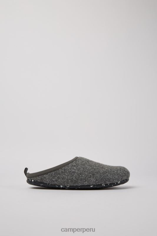 gris BX628259 Camper pantuflas mujer diseño wabi lana gris