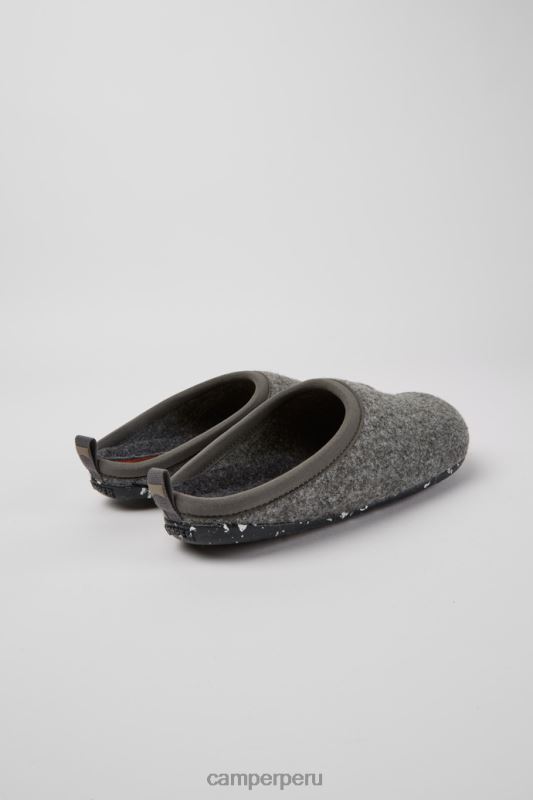 gris BX628259 Camper pantuflas mujer diseño wabi lana gris