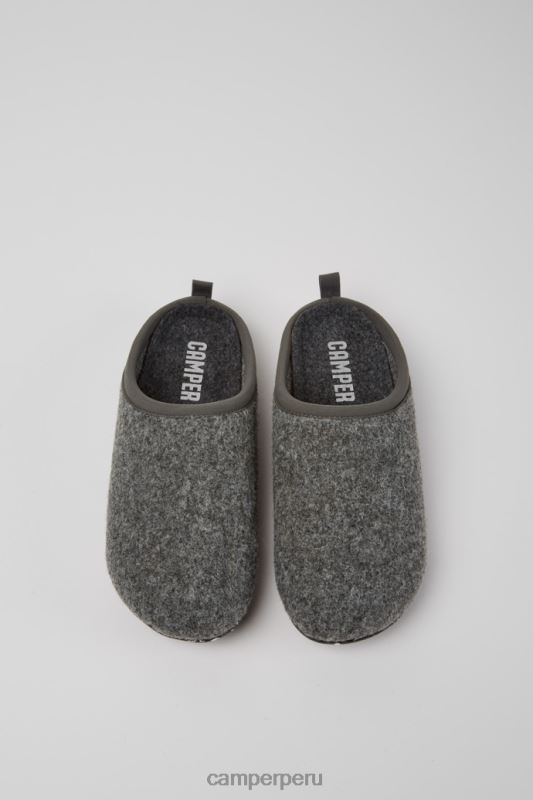 gris BX628259 Camper pantuflas mujer diseño wabi lana gris