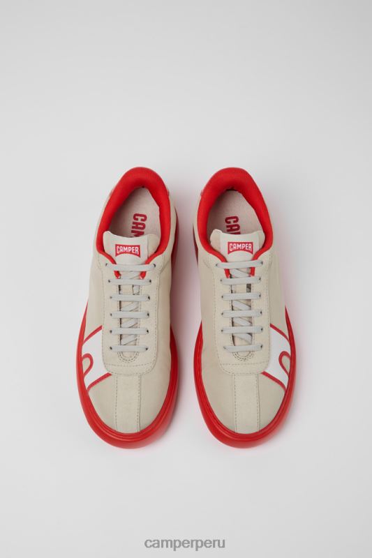 gris BX628672 Camper Zapatillas runner k21 de tejido y nobuk gris y rojo para mujer novedades