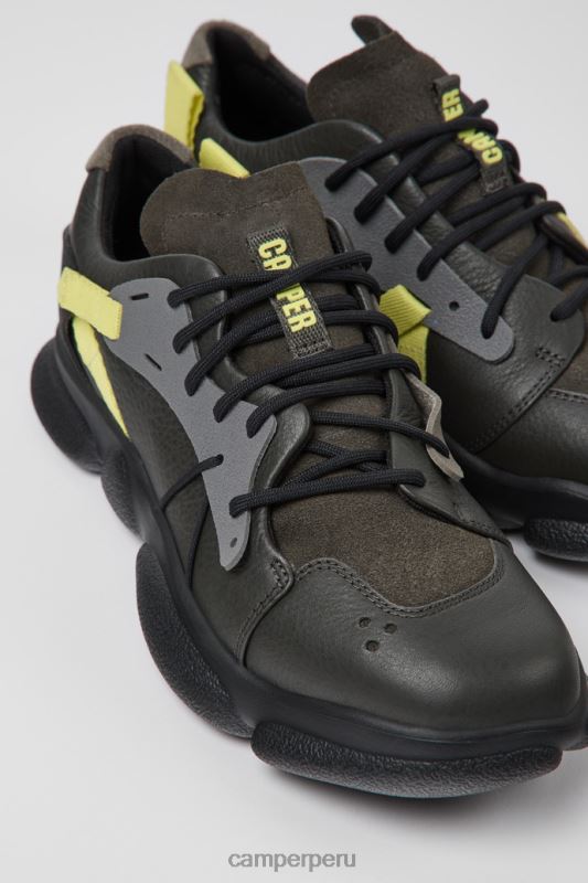gris BX628715 Camper Zapatillas deportivas de piel design twins gris amarillo y negro para mujer