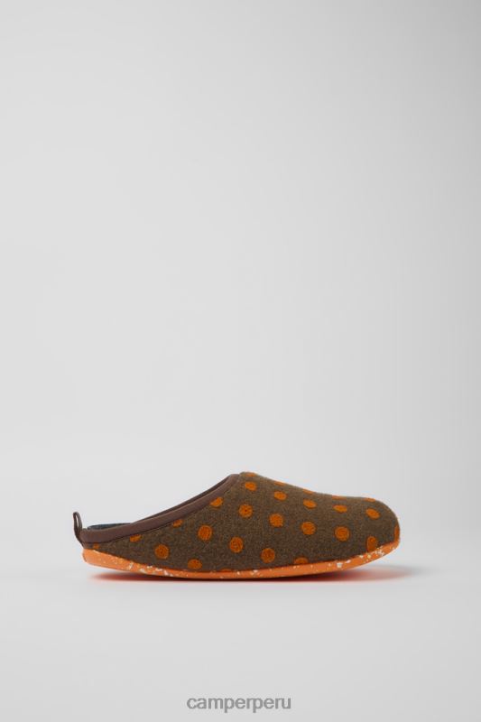 marrón BX628262 Camper Zapatillas wabi de lana marrón y naranja para mujer novedades