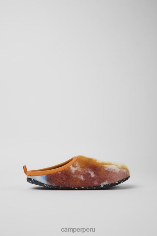 naranja BX628250 Camper Zapatillas wabi de lana reciclada naranja azul y blanco para mujer novedades