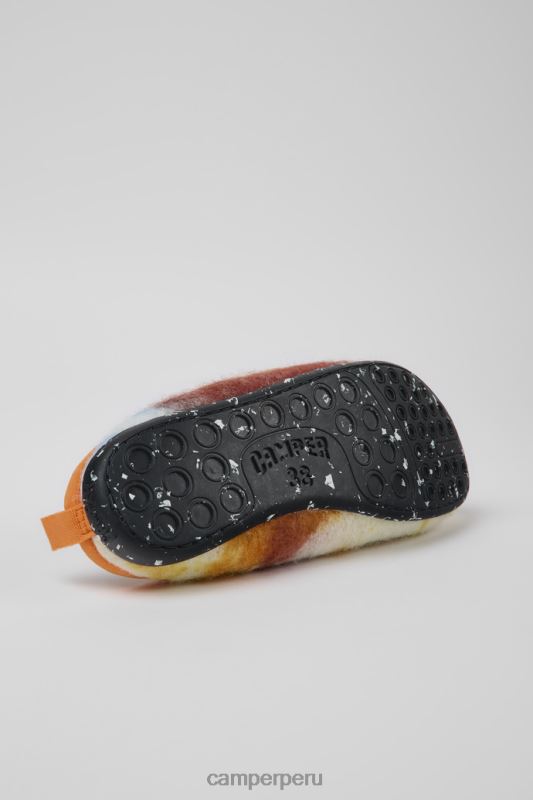 naranja BX628250 Camper Zapatillas wabi de lana reciclada naranja azul y blanco para mujer novedades