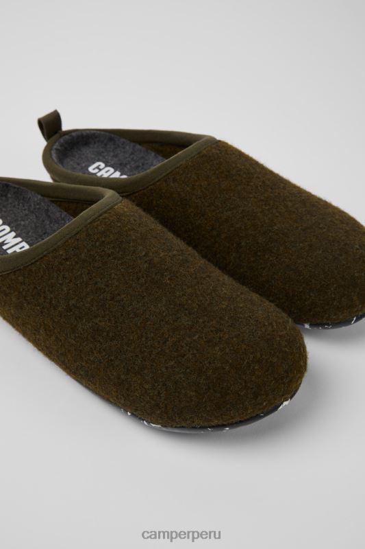 verde BX628256 Camper pantuflas de lana wabi de diseño verde para mujer