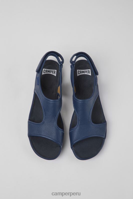 azul BX6281058 Camper right sandalias de piel azul oscuro para mujer novedades