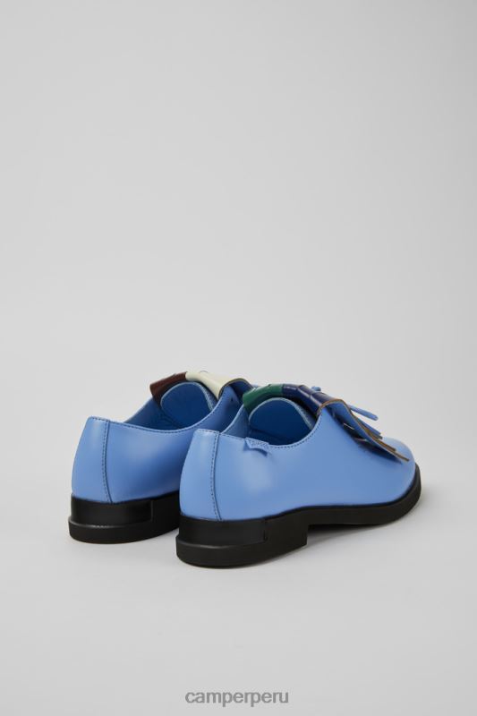azul BX6281083 Camper Zapatos gemelos exclusivos de piel azul y verde para mujer.
