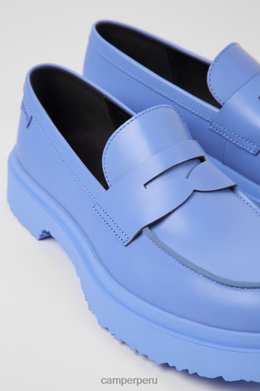 azul BX6281084 Camper Mocasines de piel de diseño walden color azul para mujer.