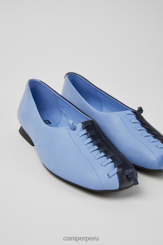 azul BX6281088 Camper Bailarinas twins de piel color azul exclusivo para mujer