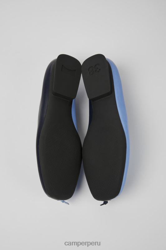 azul BX6281088 Camper Bailarinas twins de piel color azul exclusivo para mujer