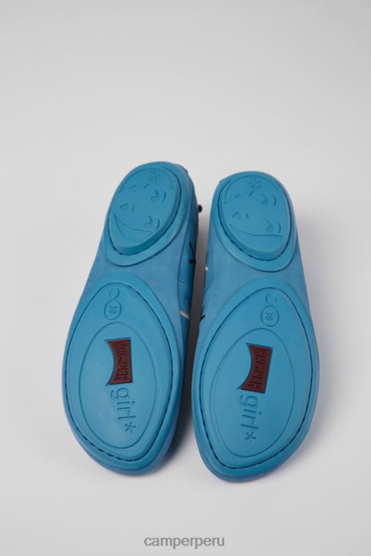 azul BX628968 Camper Bailarinas de nobuk azul de diseño twins para mujer