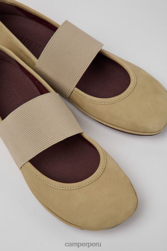 beige BX628100 Camper Diseñe zapatos de nobuk beige correctos para mujer.