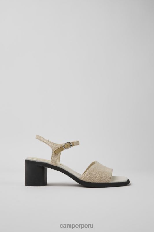 beige BX62880 Camper meda sandalias beige de cáñamo reciclado y algodón exclusivo para mujer