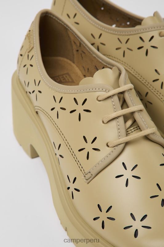 beige BX628948 Camper Diseño de zapatos milah de piel beige para mujer.
