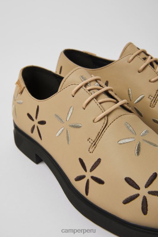 beige BX628969 Camper Zapatos gemelos exclusivos de piel beige para mujer.